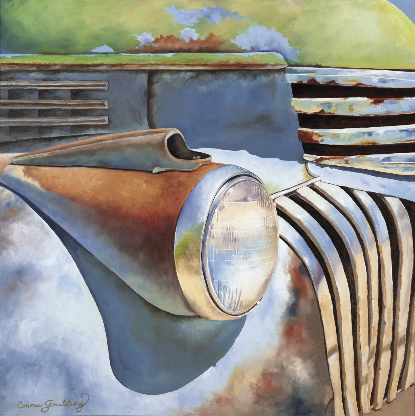 Truck Oil Painting - Framed Canvas