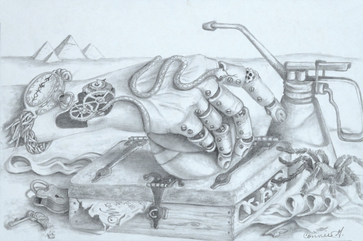 Inventors Hand - Framed poster