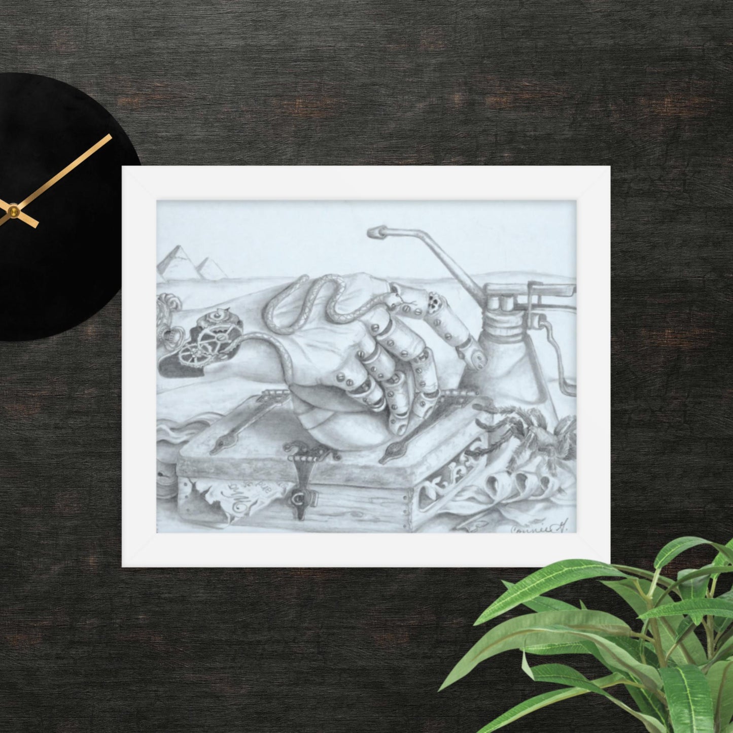 Inventors Hand - Framed poster