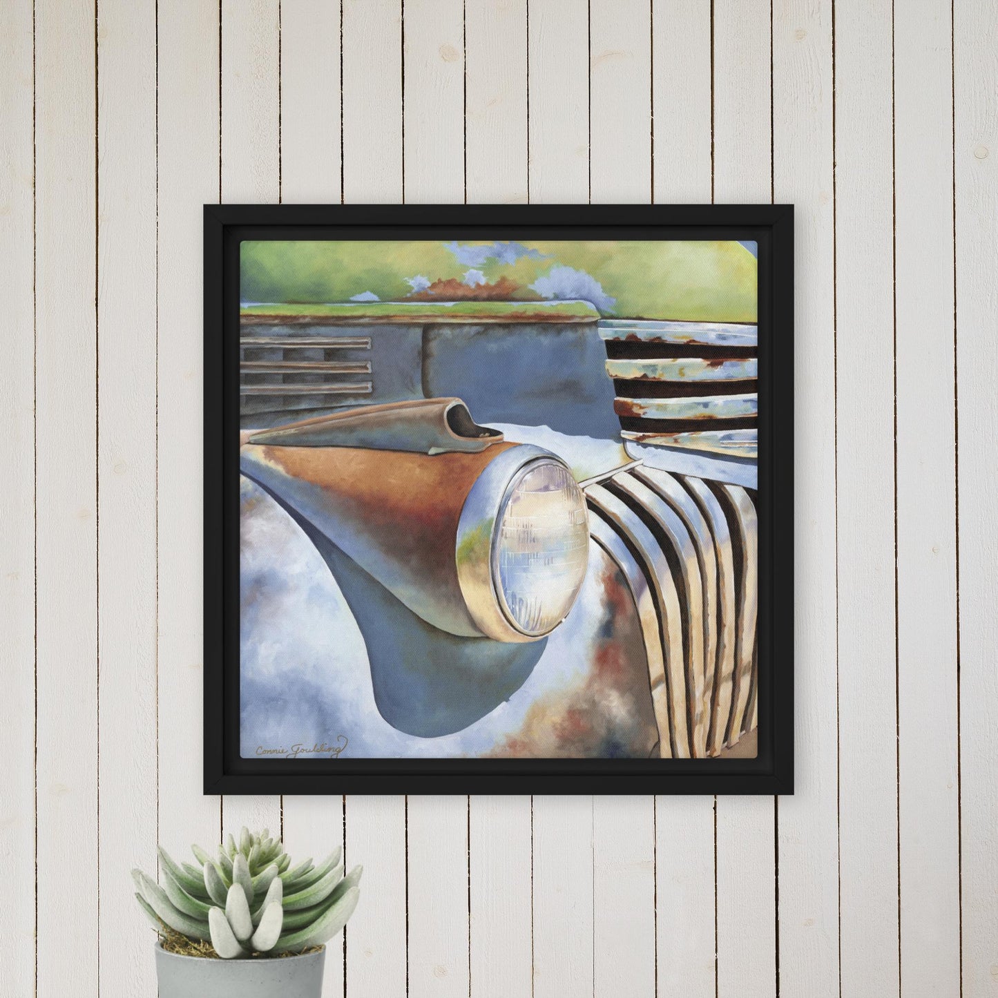 Truck Oil Painting - Framed Canvas