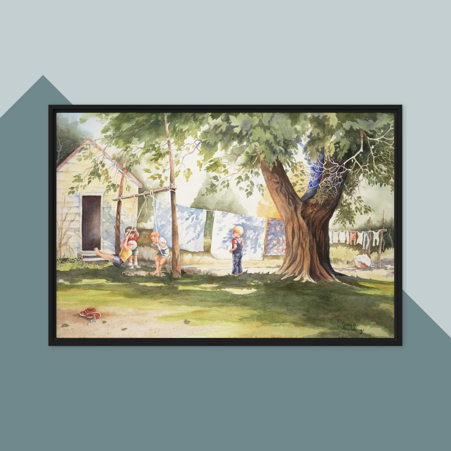 Saturday Chores - Framed canvas
