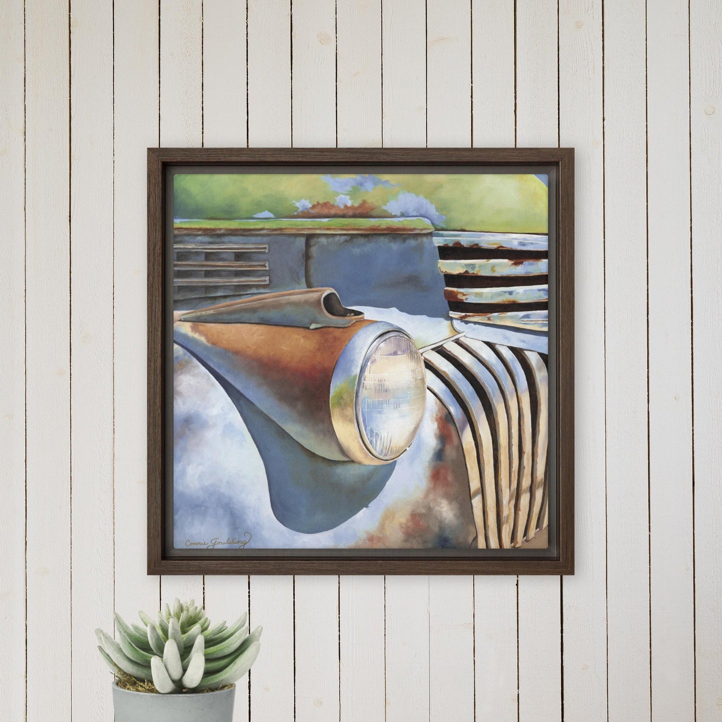 Truck Oil Painting - Framed Canvas