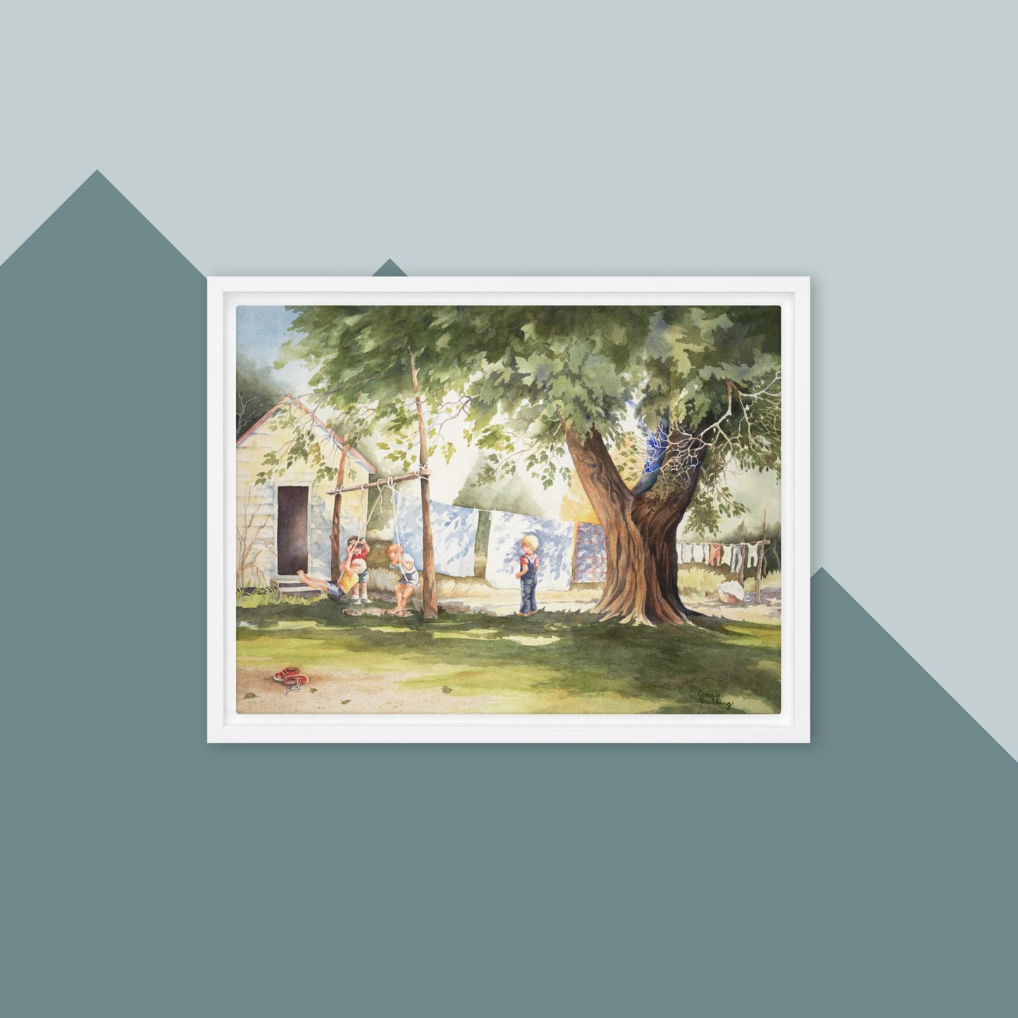 Saturday Chores - Framed canvas