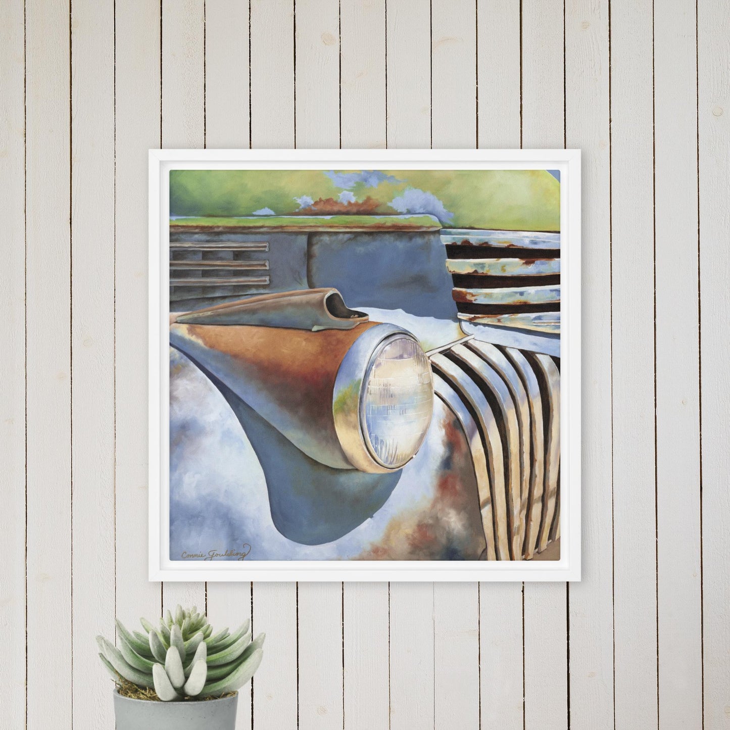 Truck Oil Painting - Framed Canvas