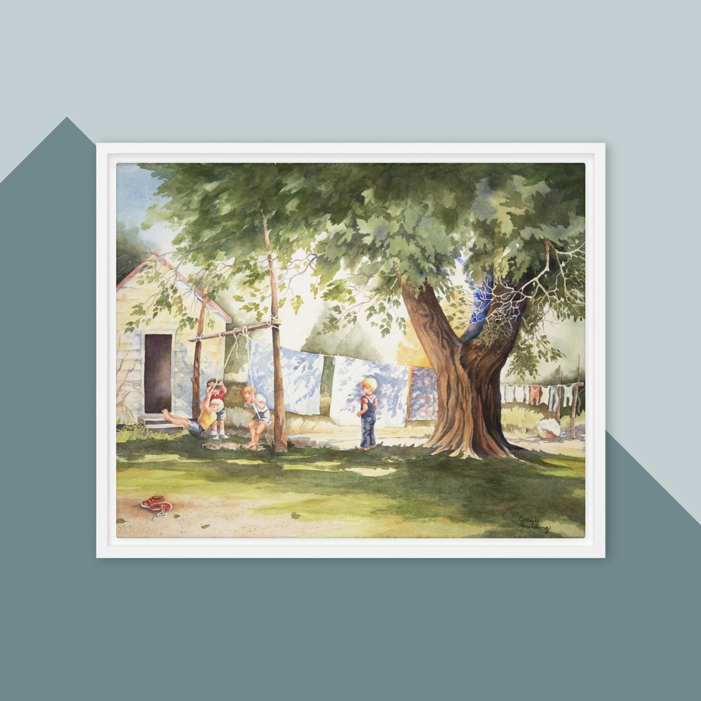Saturday Chores - Framed canvas