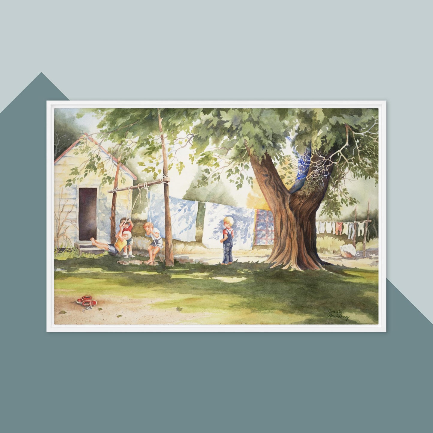 Saturday Chores - Framed canvas