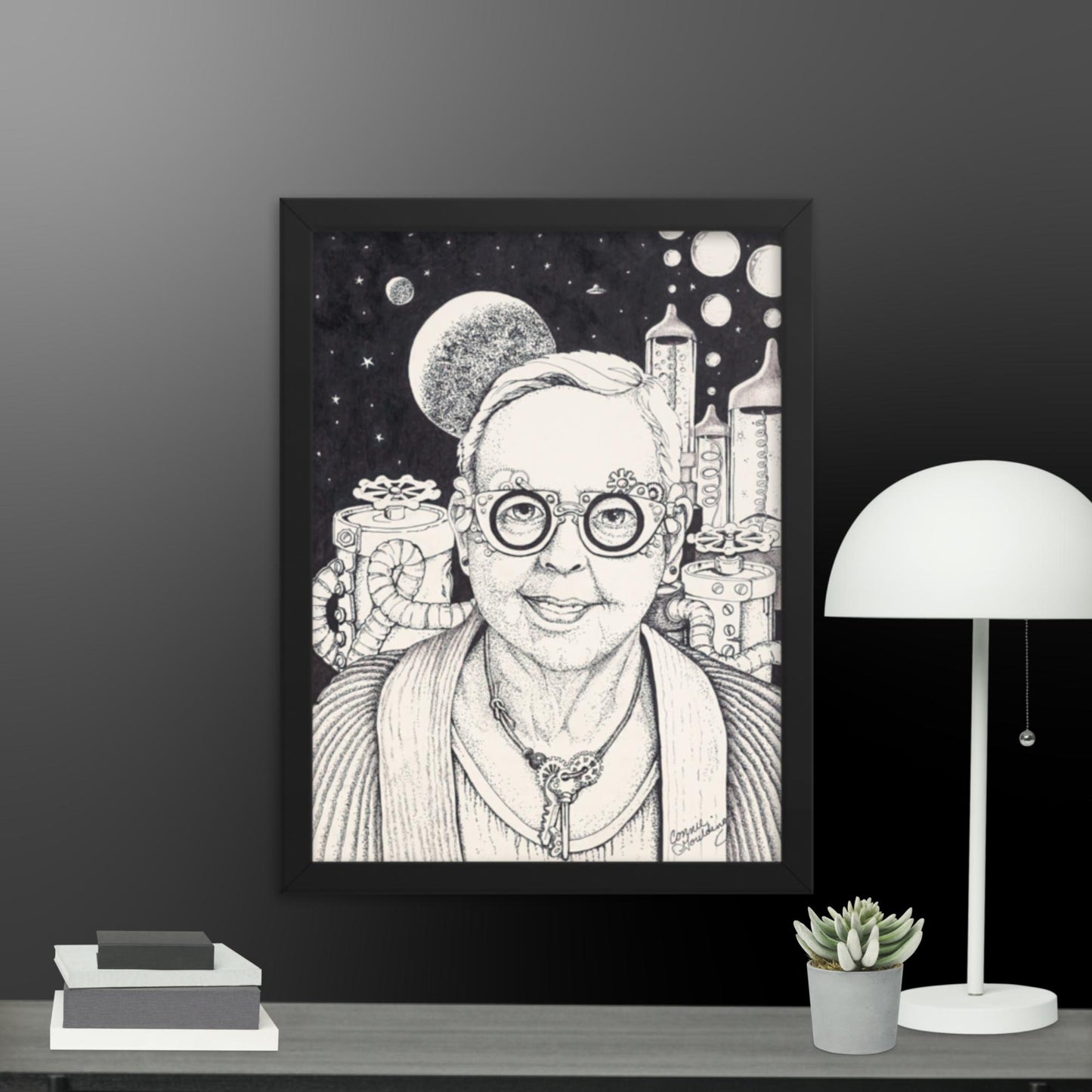 Doris's discovery - framed