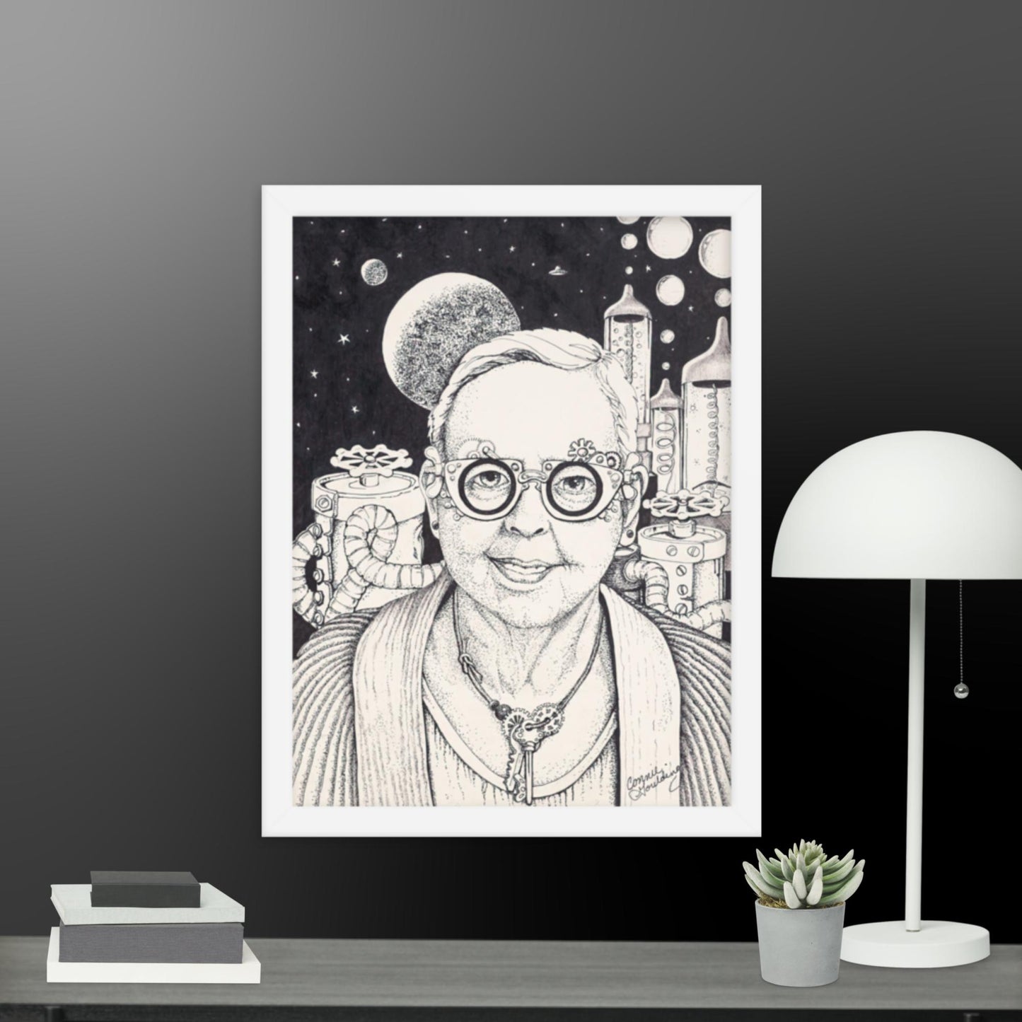 Doris's discovery - framed